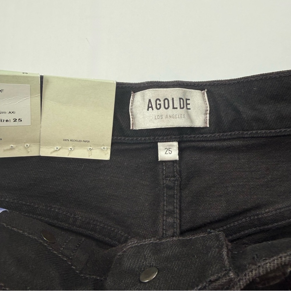 AGOLDE Merrel Mid Rise Straight Jeans Black Axis Wash Size 25 NWT - Picture 4 of 5